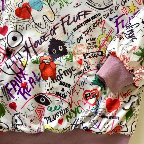 House of Fluff - Recycled Teddy Hoodie - Faux Fur Pullover - Lavender - Men's M - Picture 13 of 15